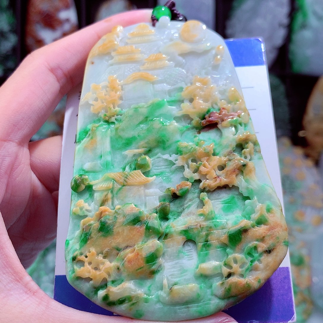 翡翠未镶嵌颈饰天然