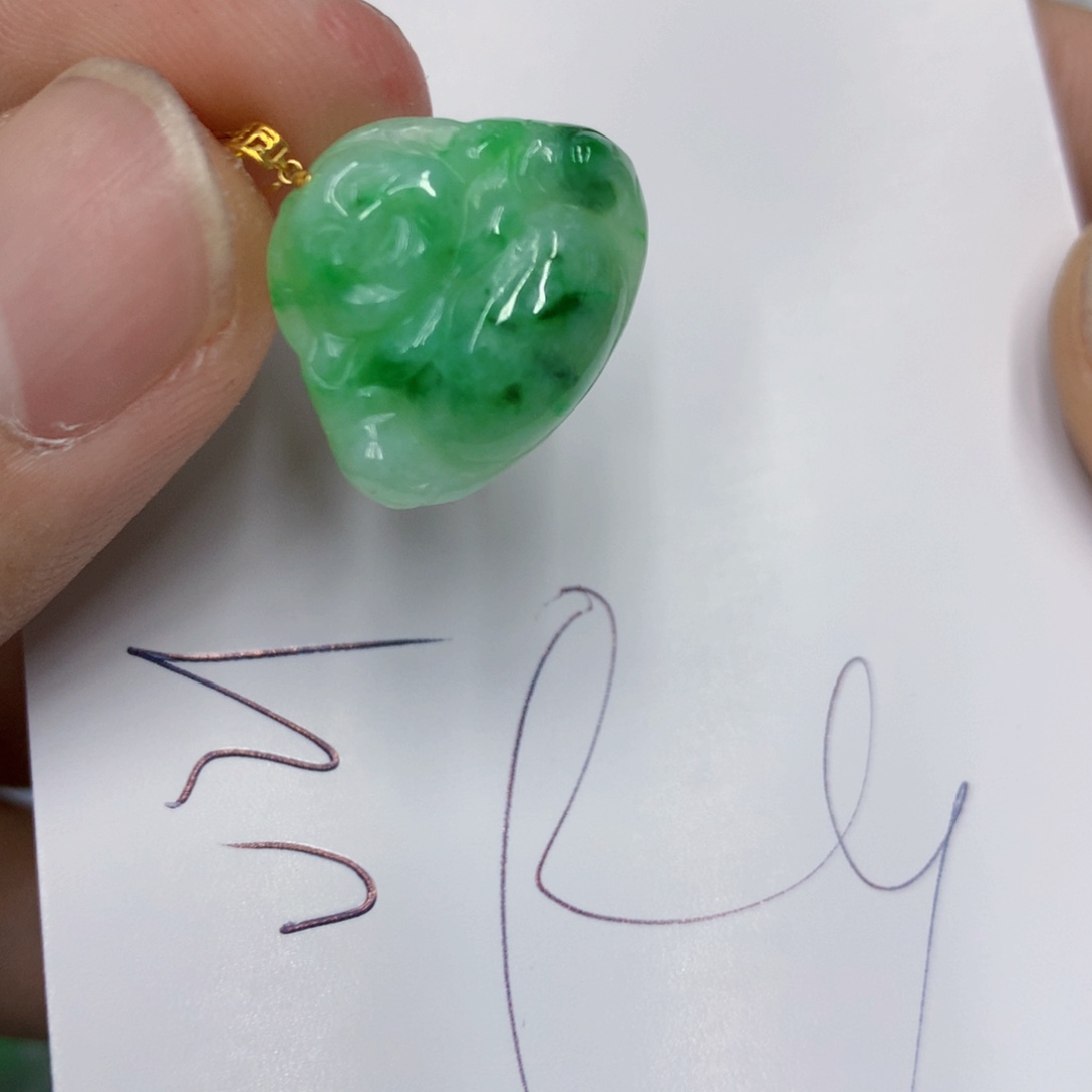 翡翠颈饰18K金镶嵌翡翠