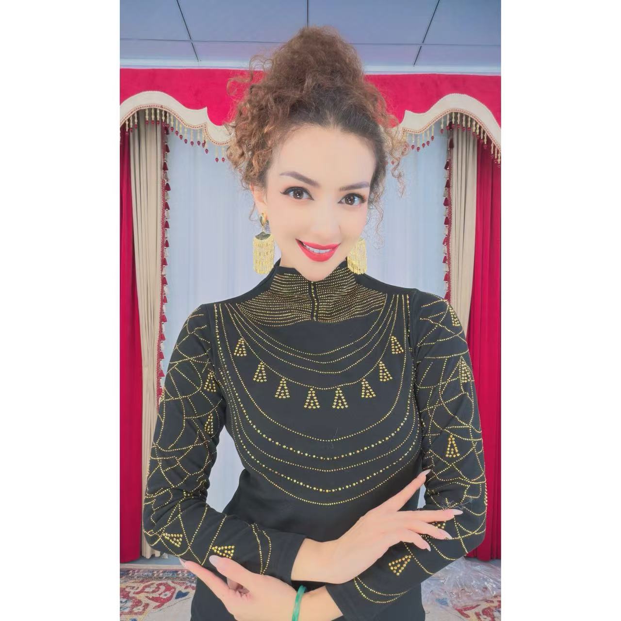 【妮格尔老师专属】813#网红爆款秋冬时尚烫钻保暖打底内搭显瘦然