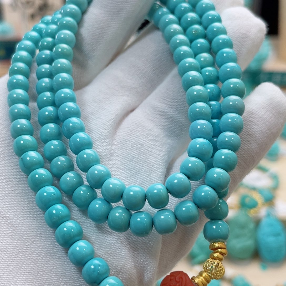 绿松石珠宝奇石18K金镶嵌