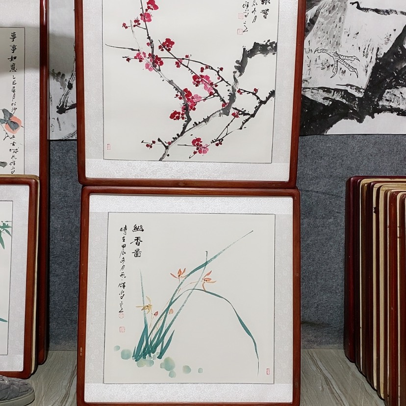 【闪购商品】国画书画作品带框65×65厘米