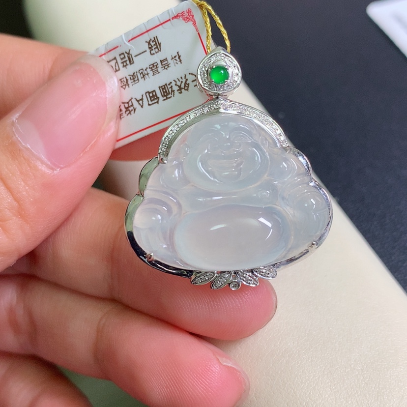 【闪购商品】翡翠颈饰18K金镶嵌佛公