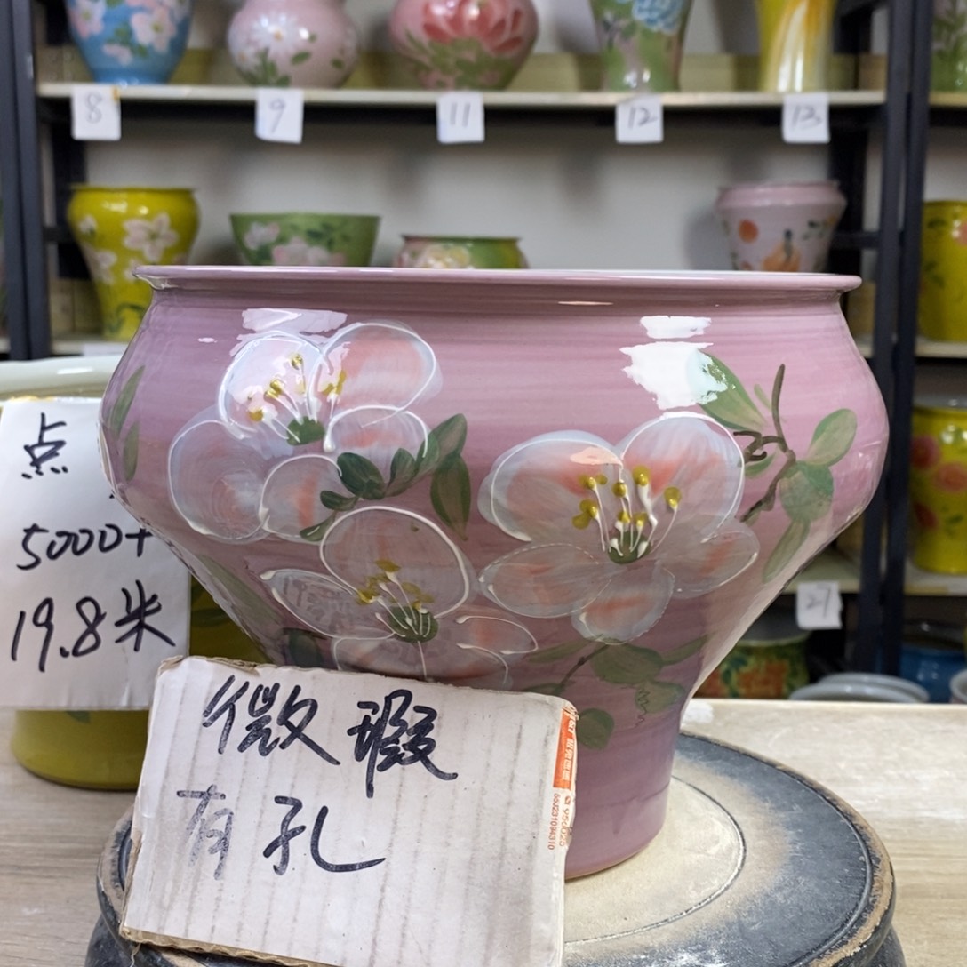 景德镇手工手绘陶瓷花盆