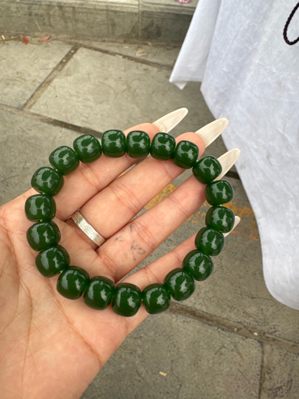 高端精品辣阳绿老型珠手串 卡12