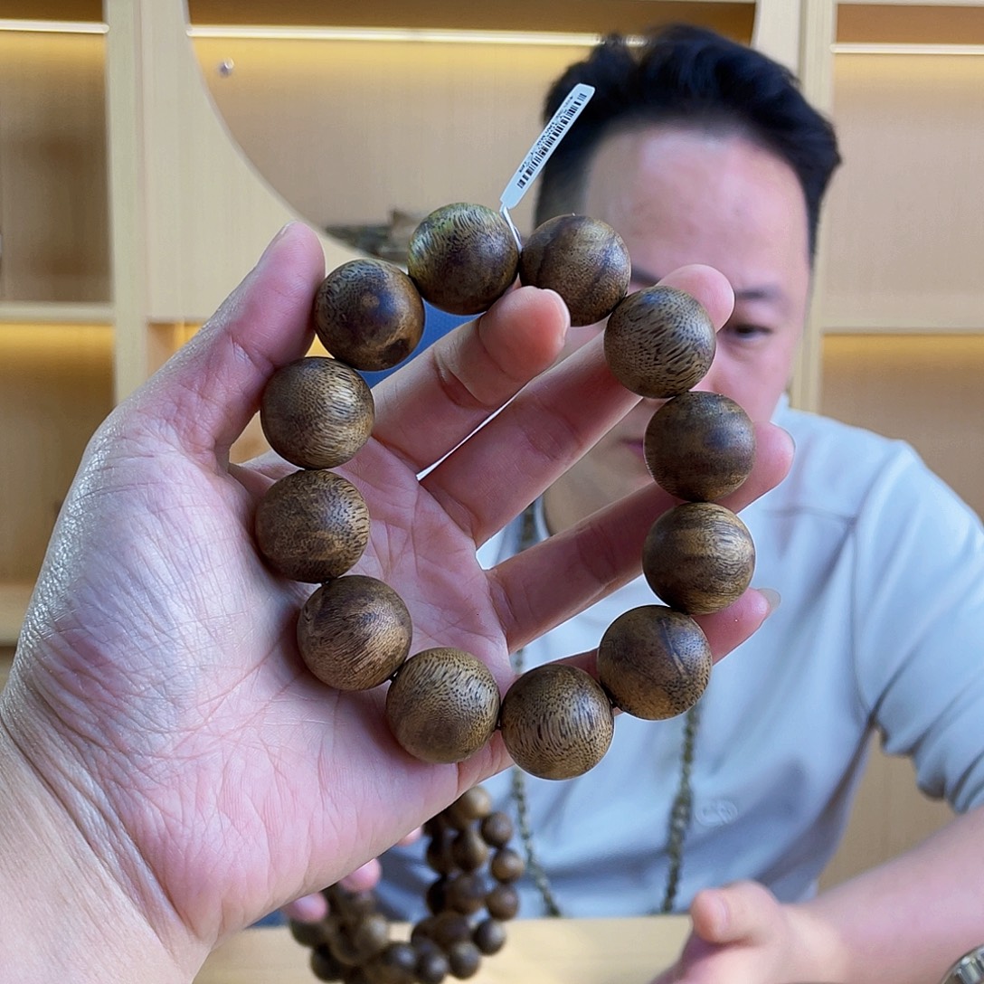 沉香沉香碎屑天然母树白棋圆珠单圈2/33克多样性发一