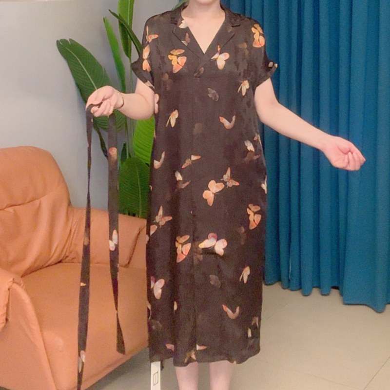 孤品【高端丝帛】专柜断色断码连衣裙