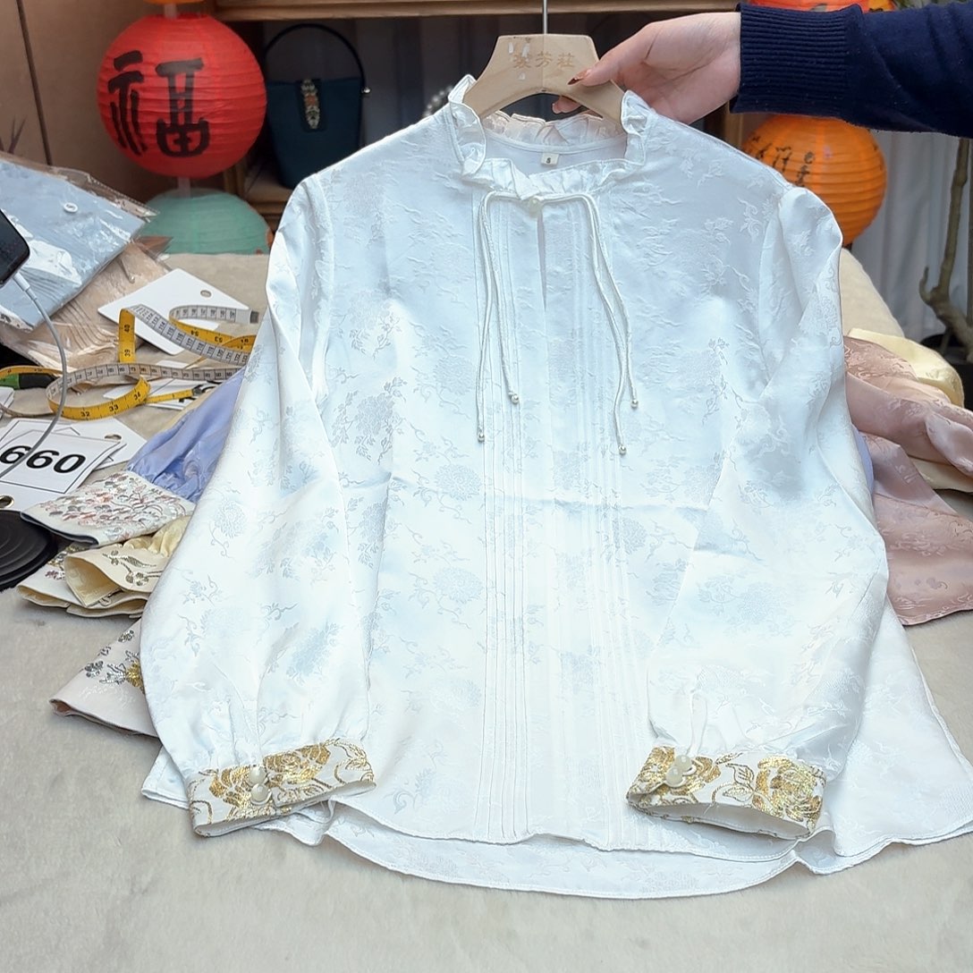 刺绣98胸围对襟衬衫