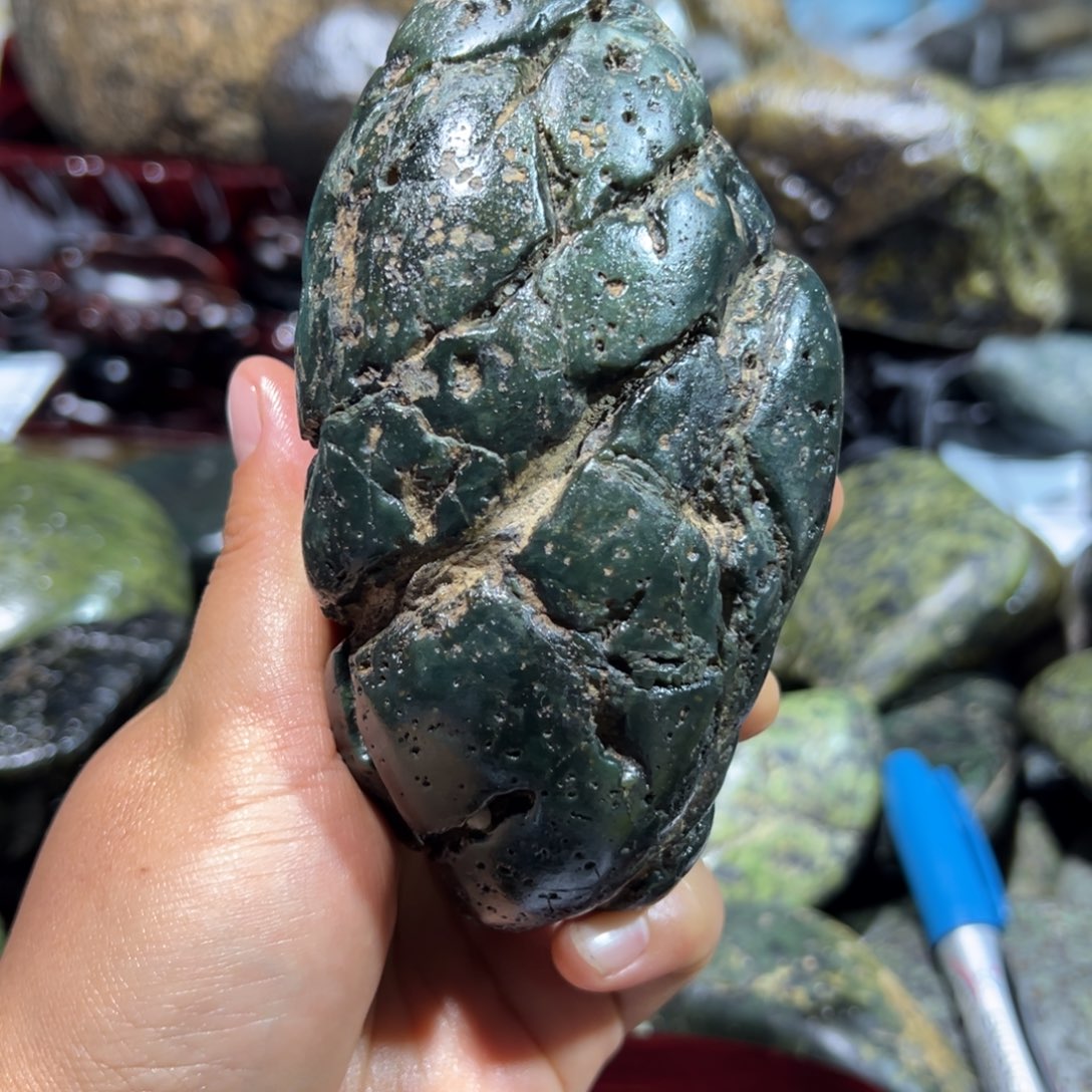 未镶嵌蛇纹石玉西藏藏玉药王石鸿****验