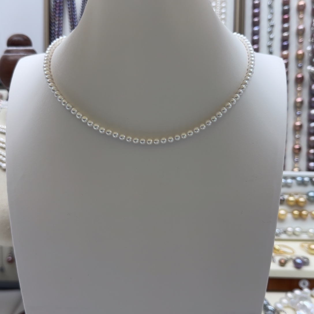 淡水珍珠银S925镶嵌项链