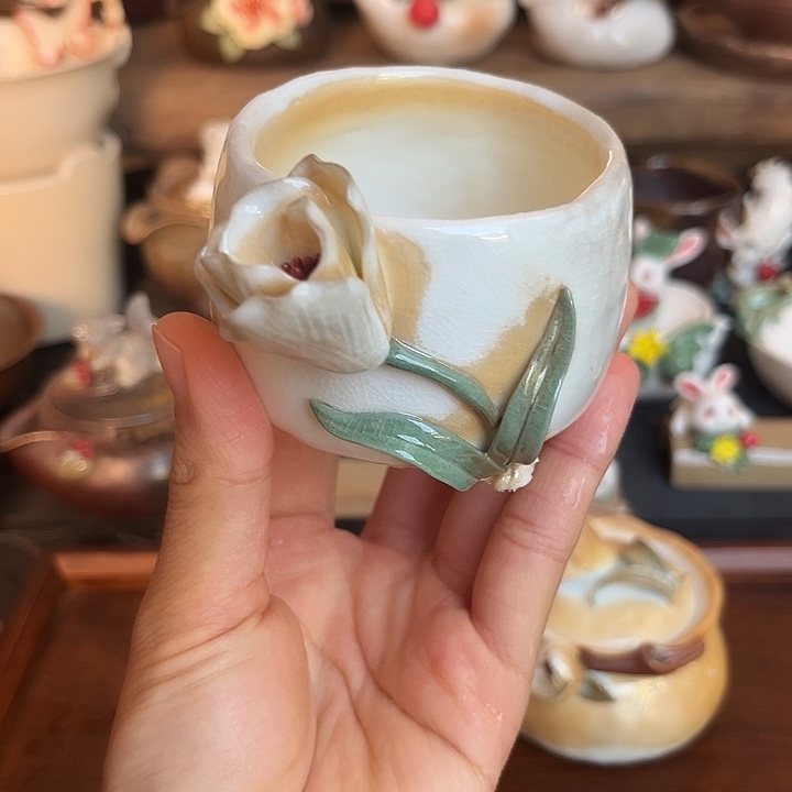 千玺造物郁柴烧郁金香茶杯