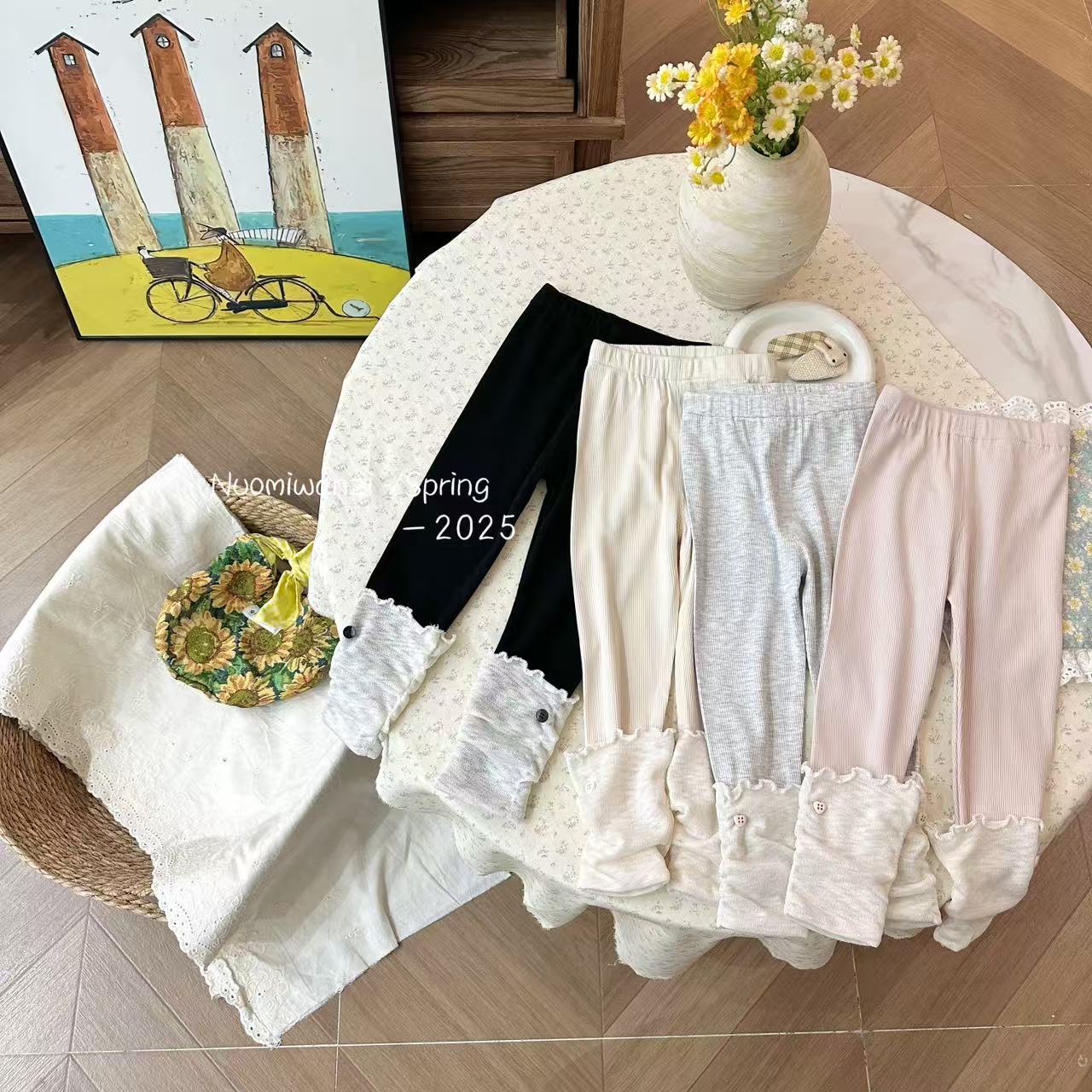 丸子十【现货】儿童韩系纯色百搭洋气打底裤（春款）WZJ-51071