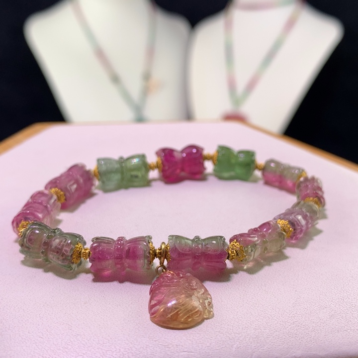 双色碧玺手链未镶嵌