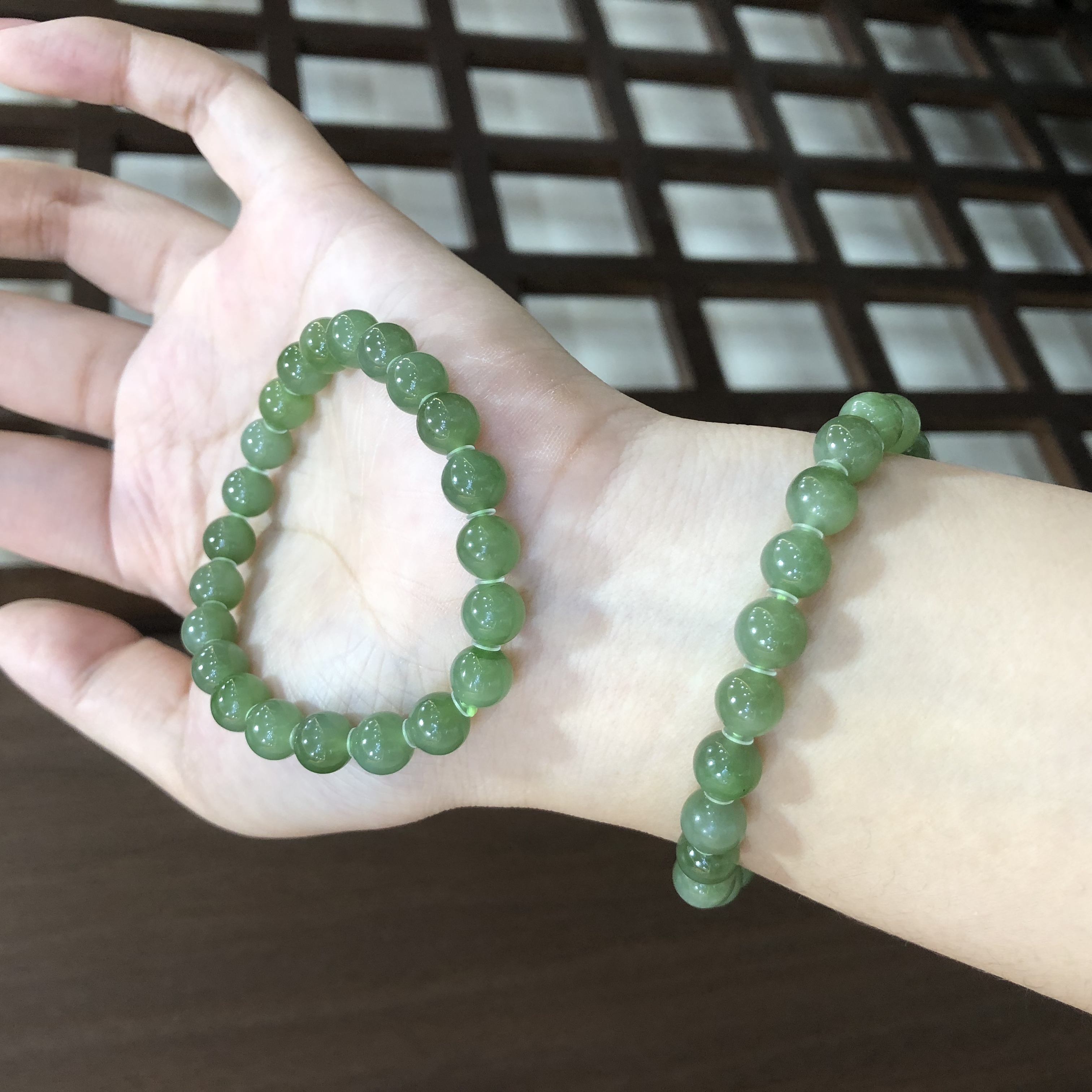 和田玉碧玉手串规格约7+mm多样性发一6-588