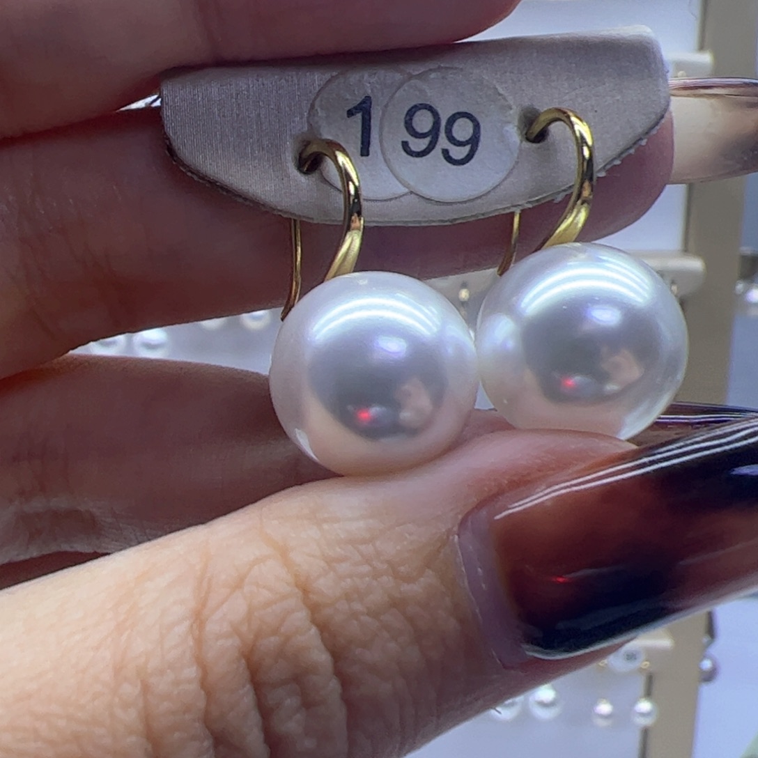 淡水珍珠耳饰18K金镶嵌