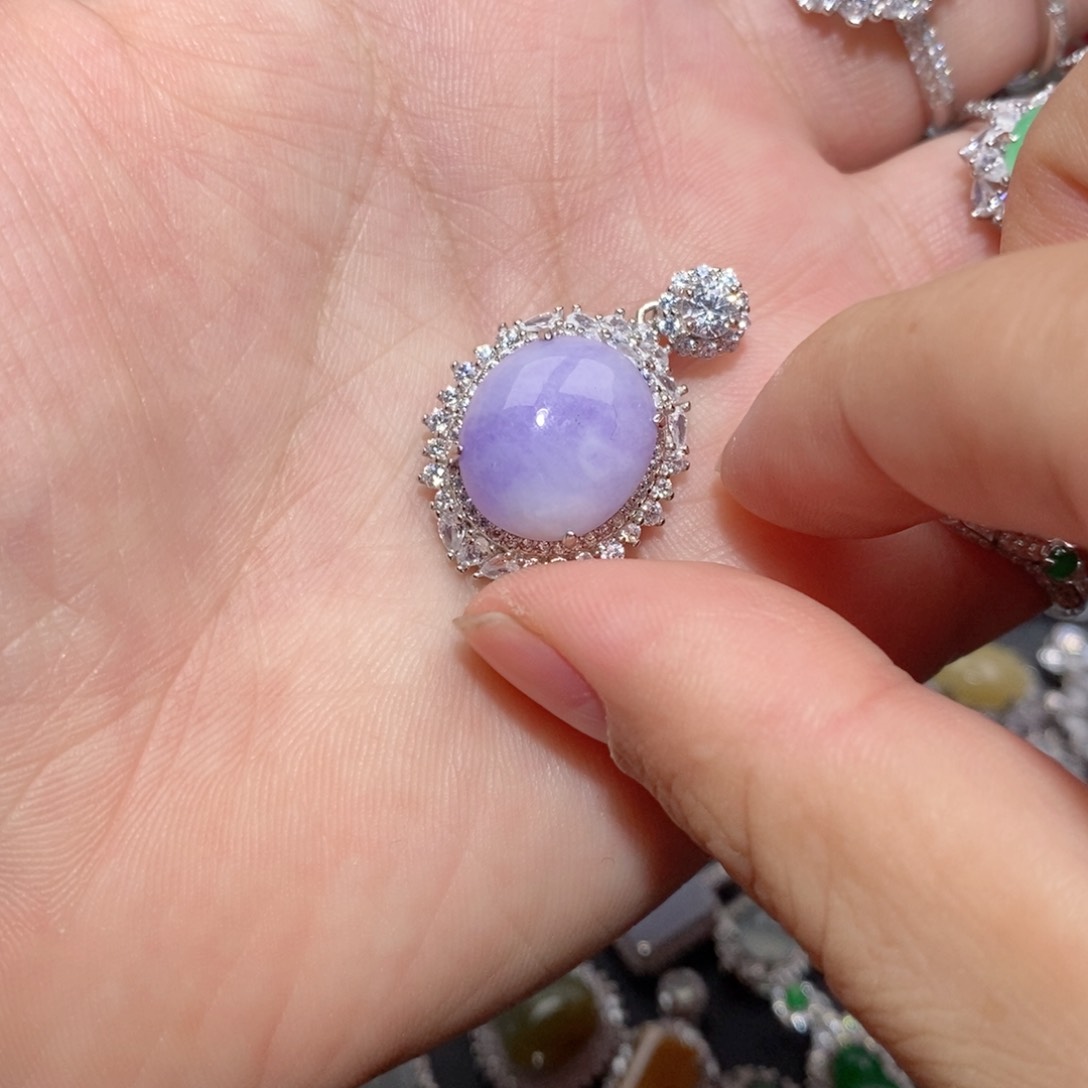 翡翠颈饰银S925镶嵌bjo o