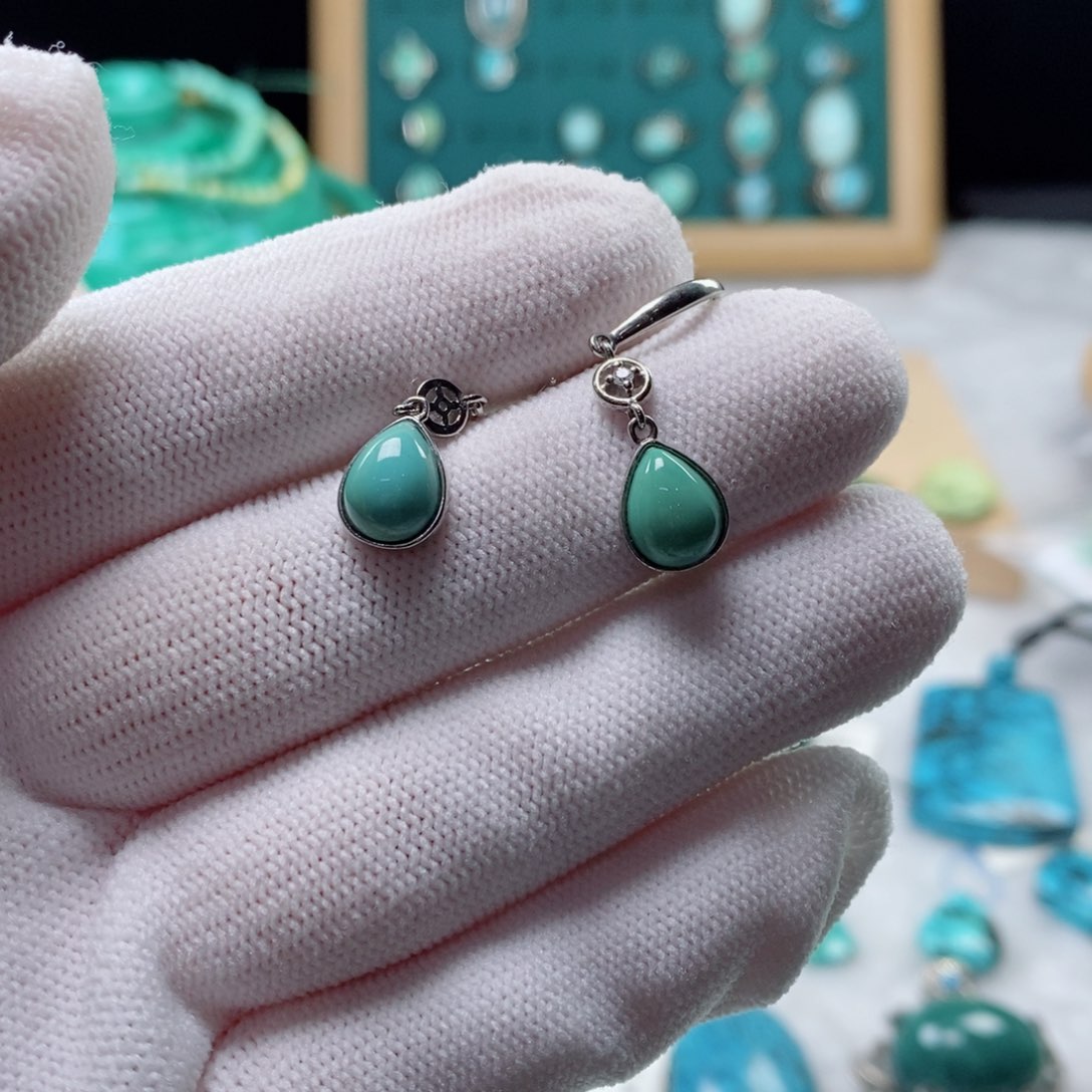 绿松石颈饰银S925镶嵌