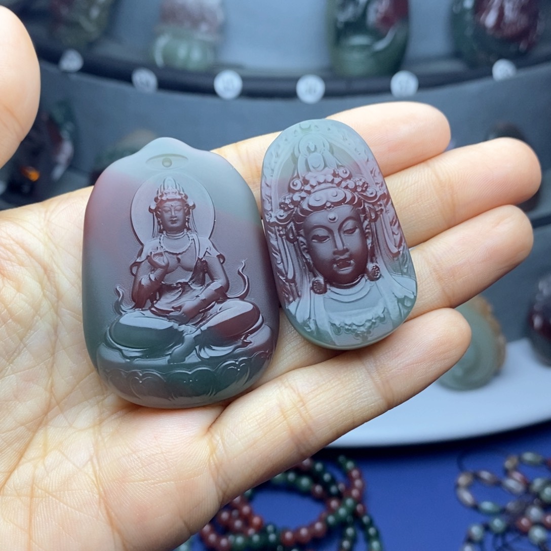 紫***缘玛瑙/玉髓未镶嵌吊坠(不含链)