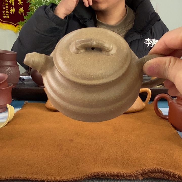 紫砂茶壶青段双线竹鼓240左右的容量