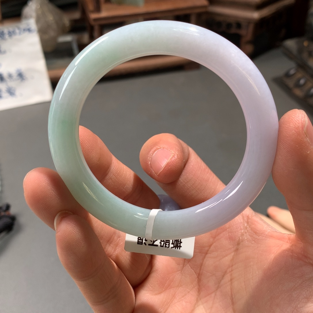 翡翠手镯未镶嵌53.8圆条