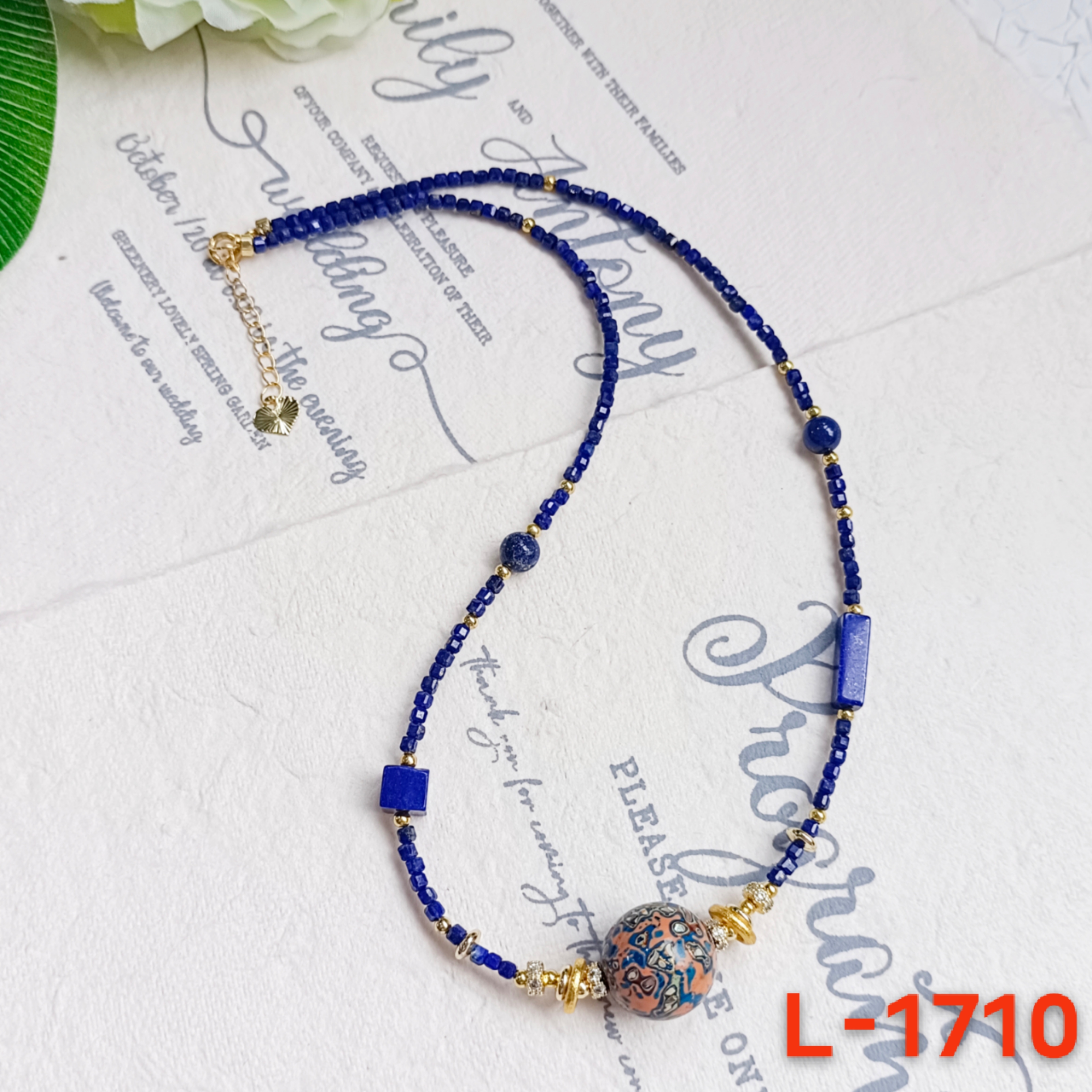 青金石大漆珠圆珠青金方糖青金长条青金方形切割搭合金配件项链