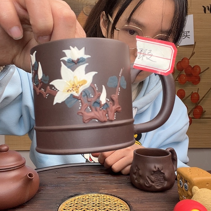 紫砂茶杯原矿紫砂杯