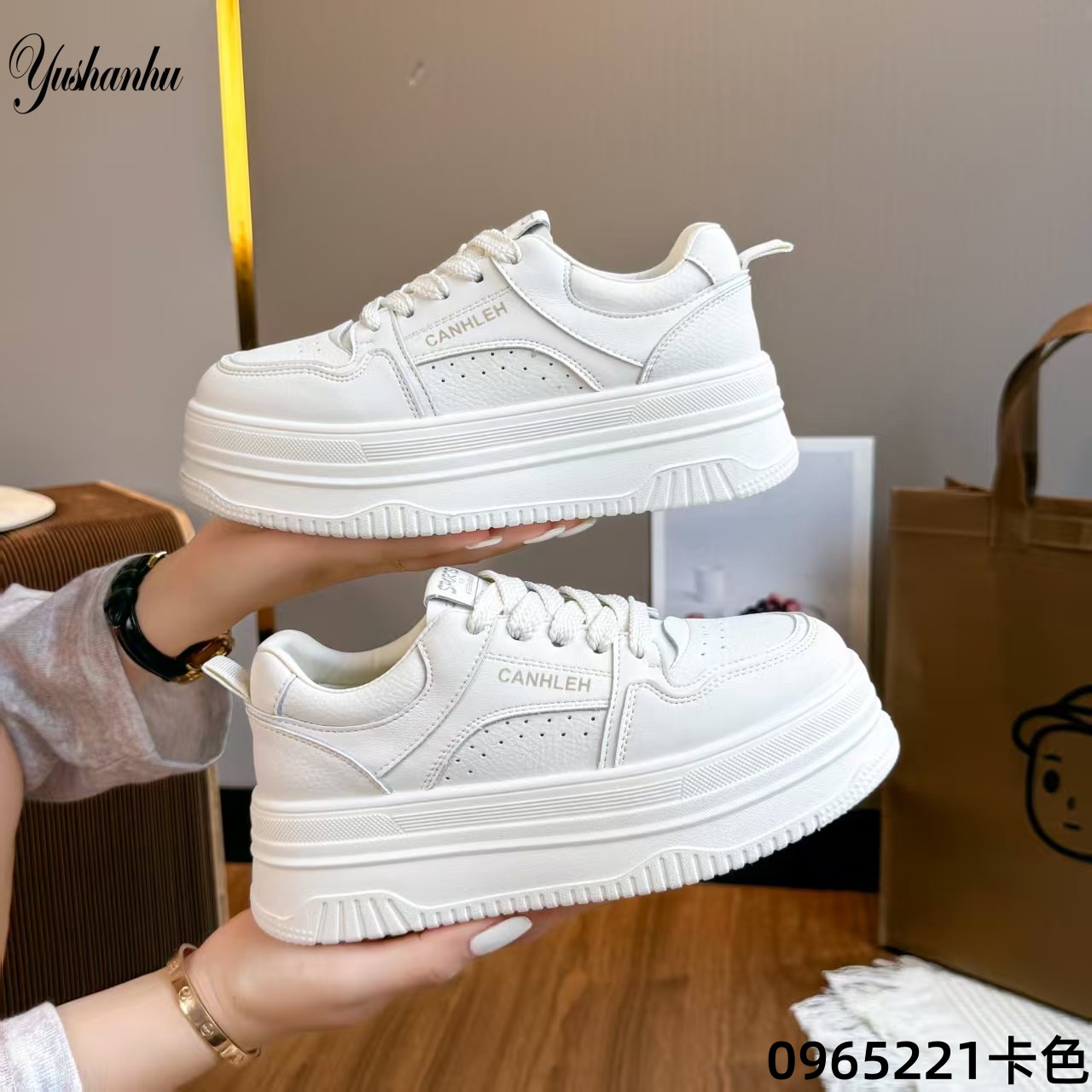 5221系带交叉绑带厚底时尚休闲鞋秋季女鞋