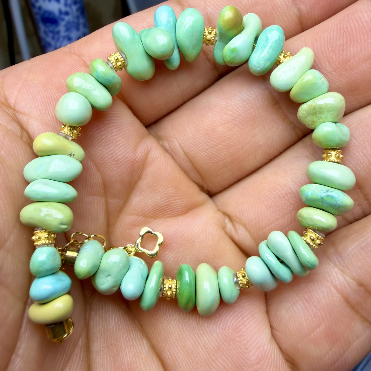 绿松石炫彩藏扣可调节个性时尚手串