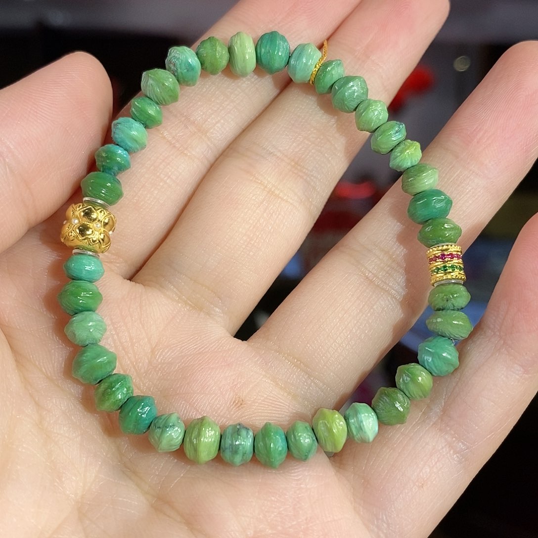 绿松石银S925镀金镶嵌珠宝奇石