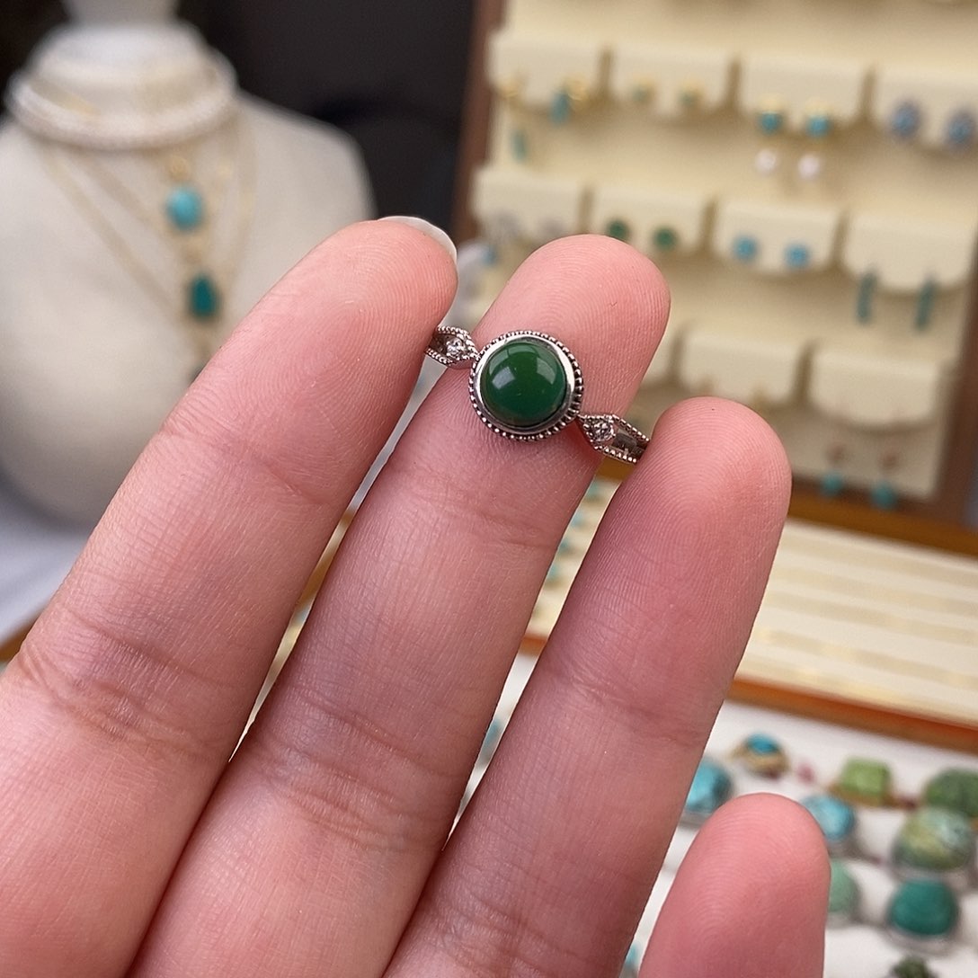 绿松石戒指银S925镶嵌