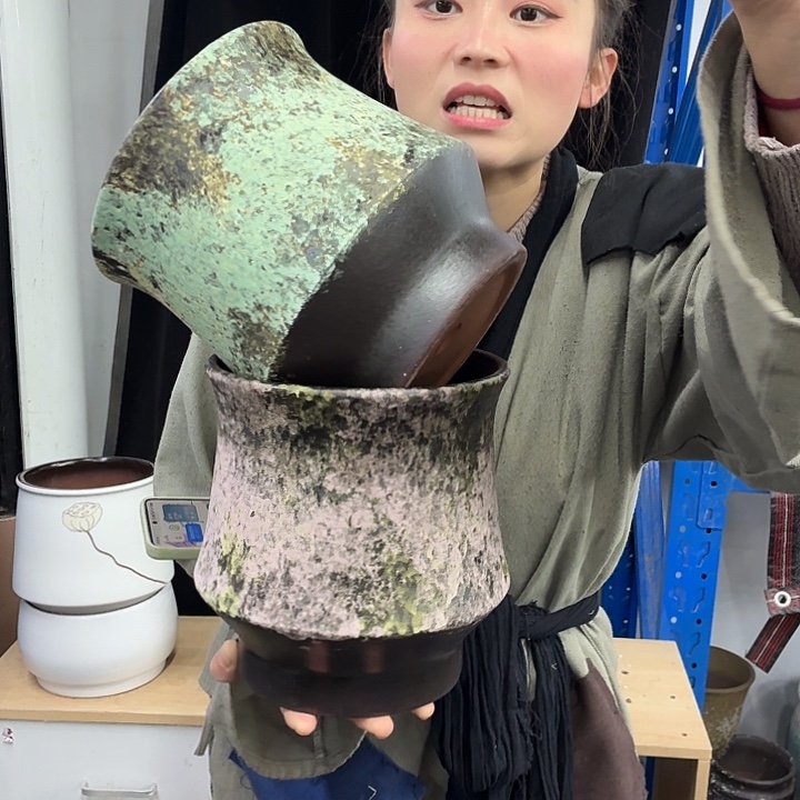 19×21 -粗陶花盆有孔-买买买