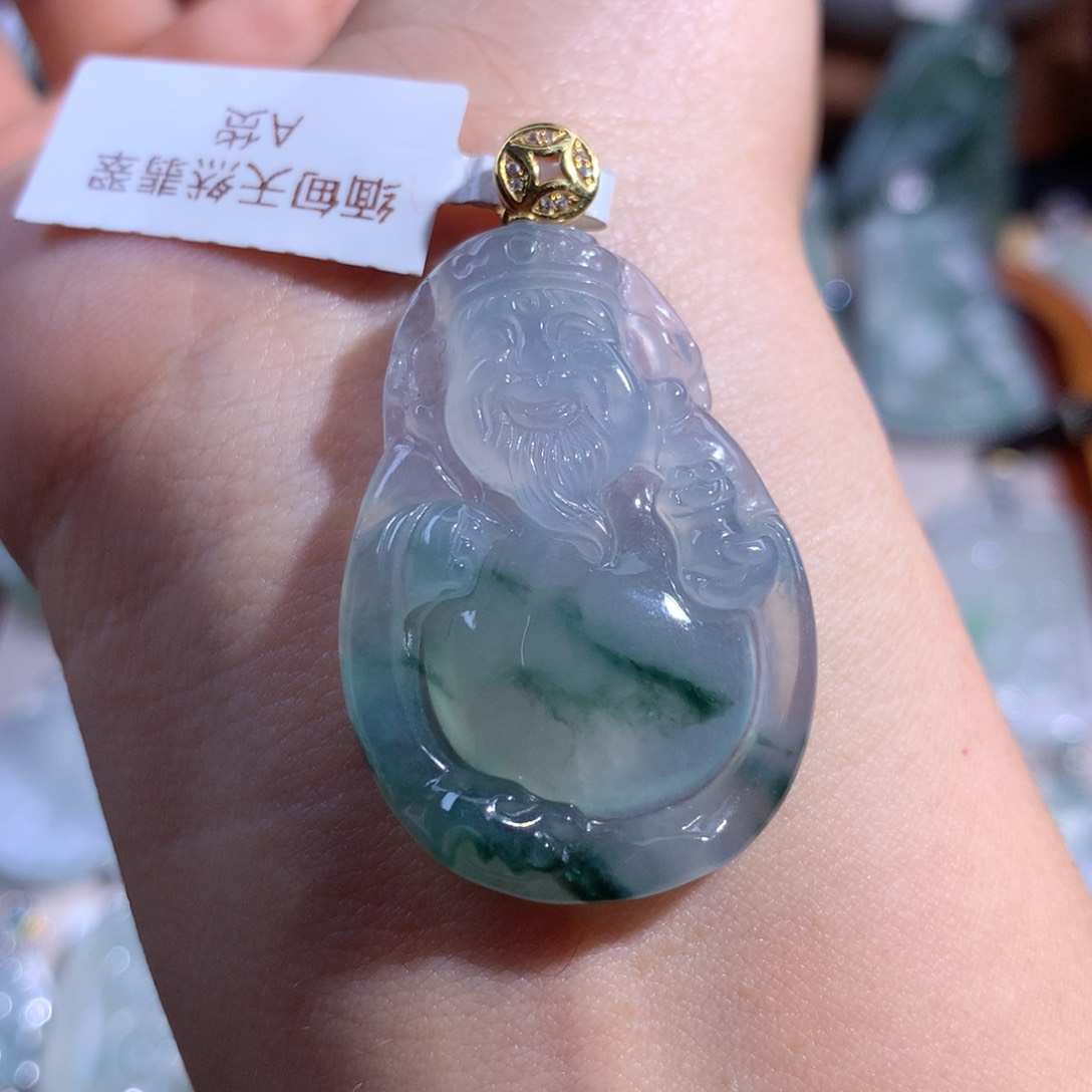 翡翠颈饰18K金镶嵌财财