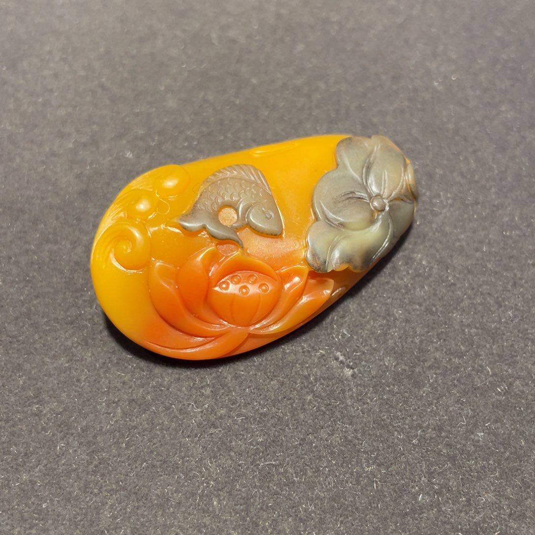 石英质玉黄蜡石挂件未镶嵌小*憨