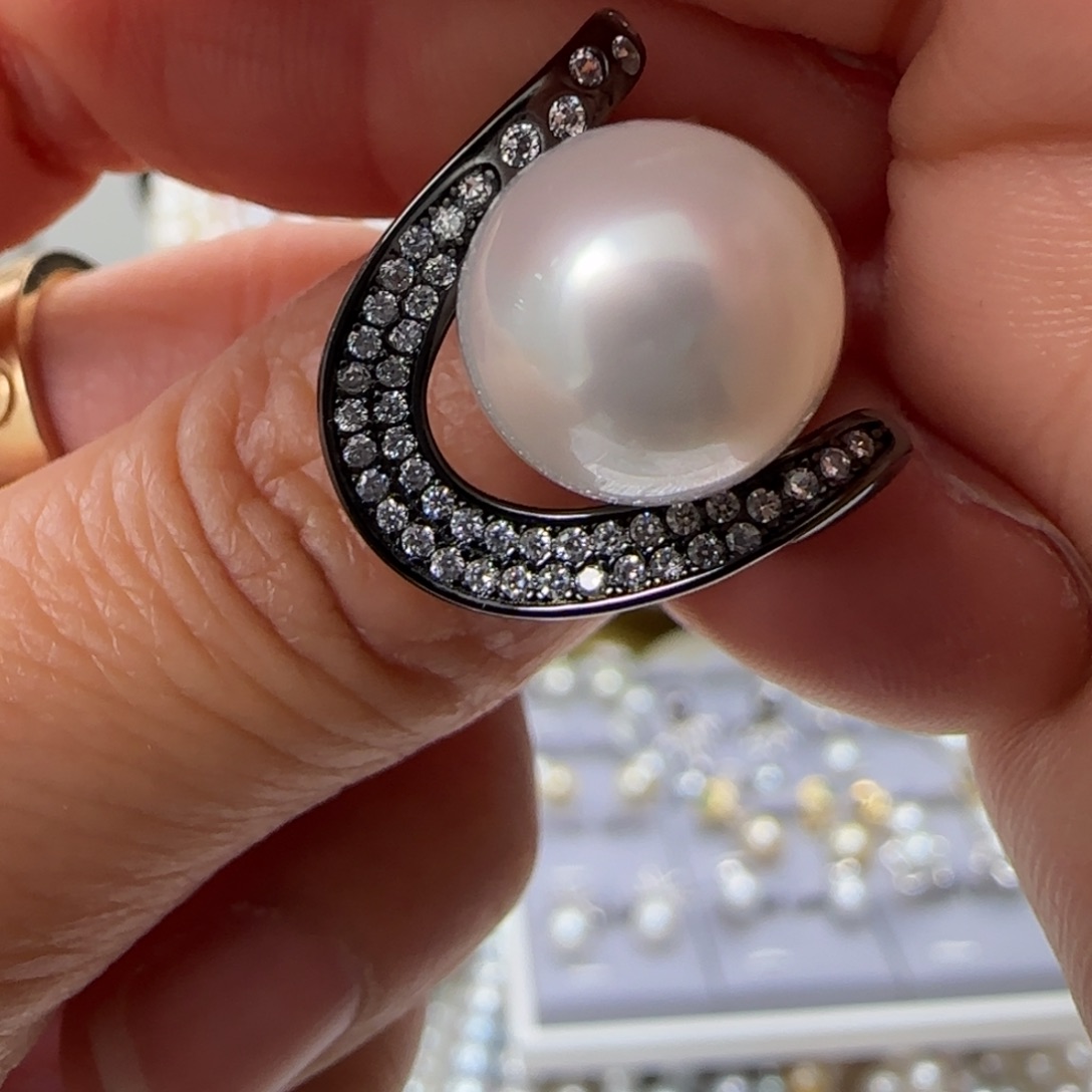 海水珍珠戒指银S925镶嵌