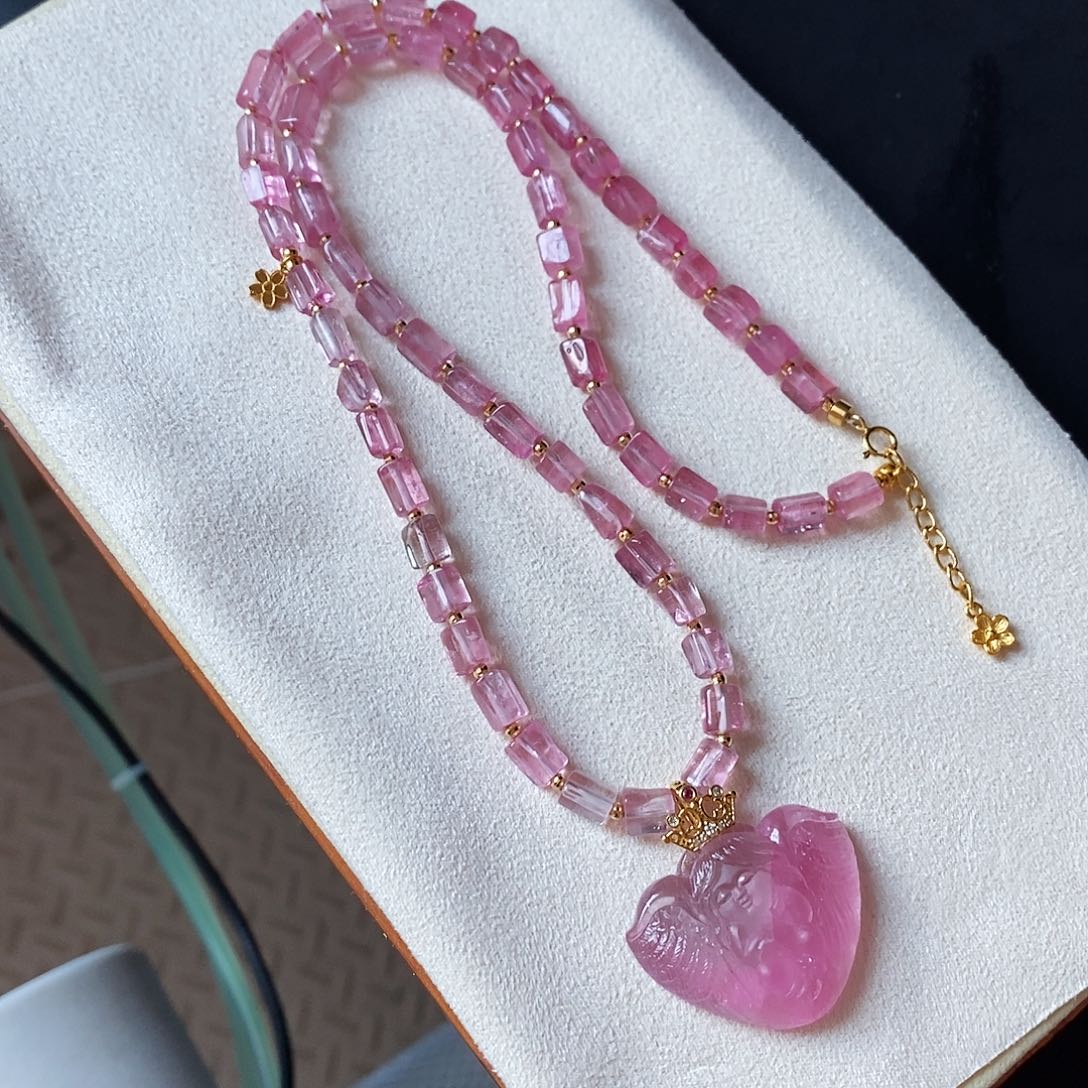 碧玺碧玺项链18K金镶嵌