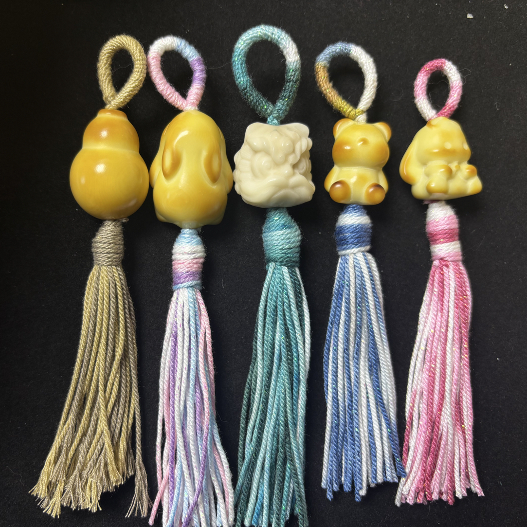 天然象牙果长流苏滴溜侧挂手工diy配件