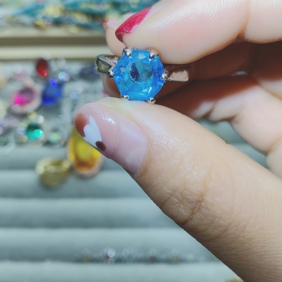 【闪购商品】托帕石耳饰银S925镶嵌