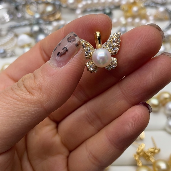 海水珍珠吊坠(不含链)银S925镶嵌