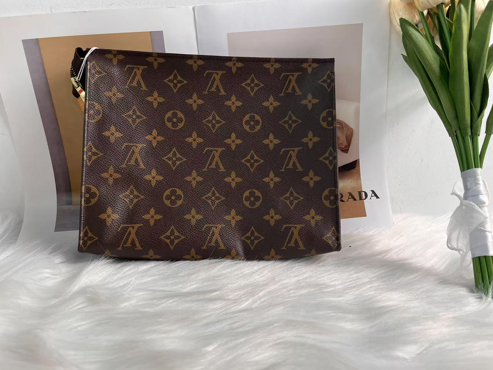 95新 LouisVuitton/路易威登 路易威登老花洗漱26没裂xh231