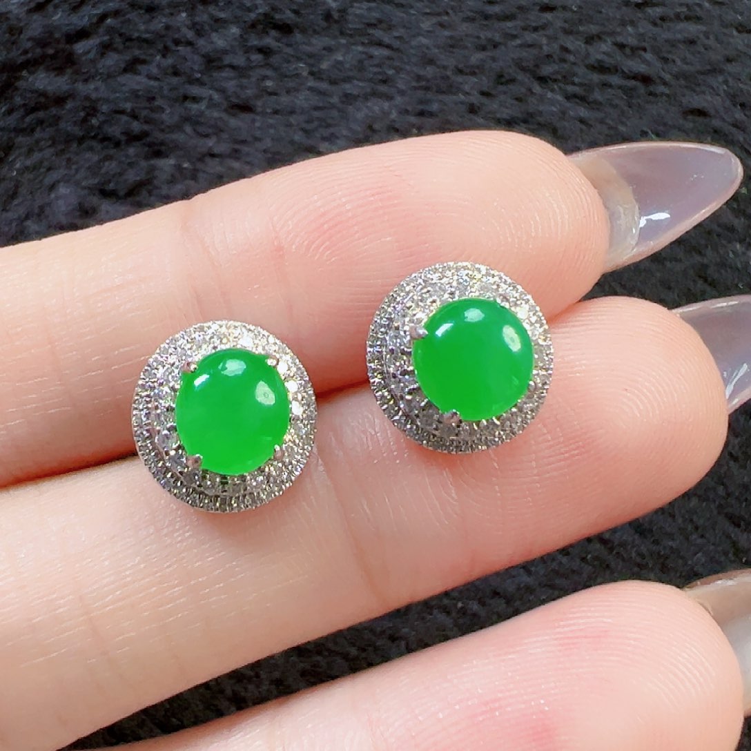 翡翠耳饰18K金镶嵌【福利款】签收后24小时鉴赏期