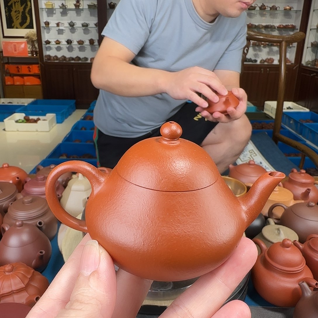 茶壶紫砂梨式朱泥