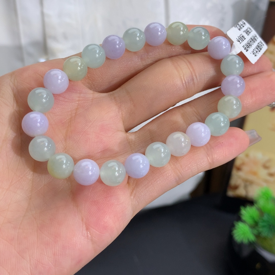 未镶嵌手串翡翠卡8胶润马卡龙手串