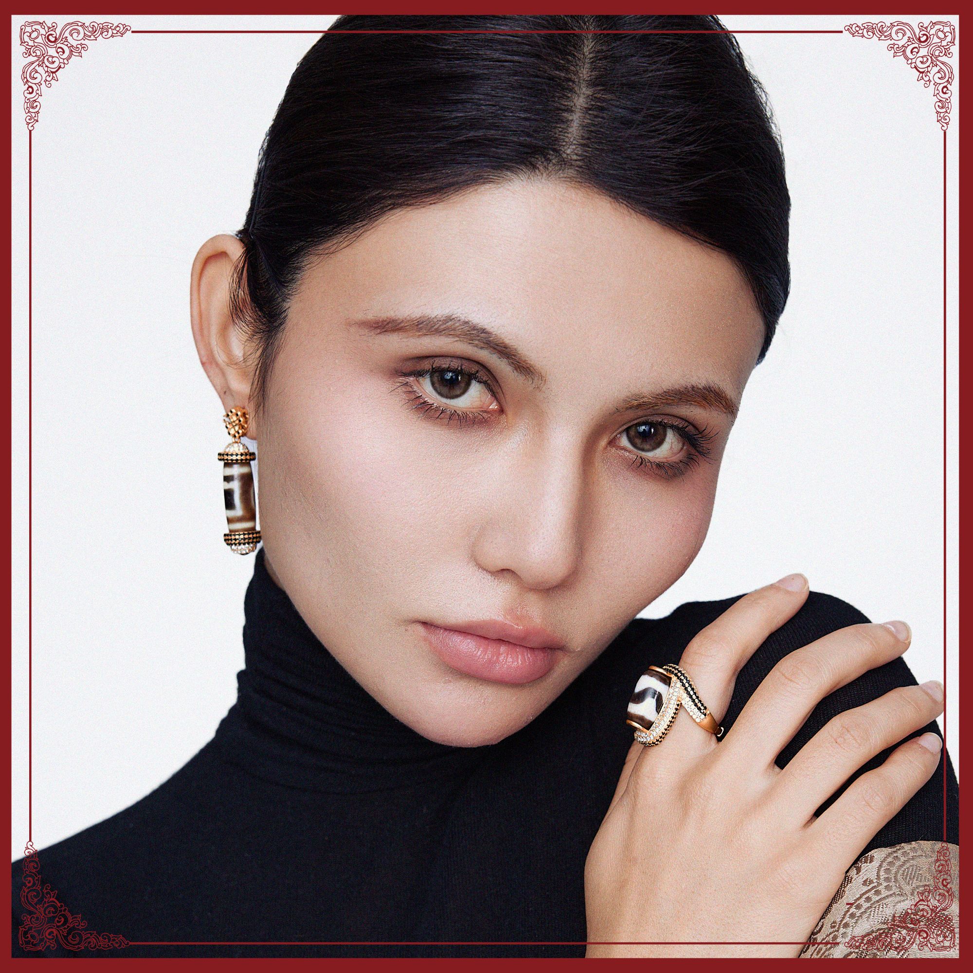 合金大理石戒指 【拥措专属】虎牙戒指•原创新款2025藏式民族风