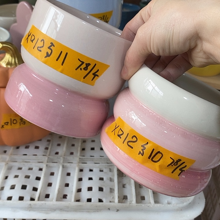 陶盆有孔 瑕疵针孔漏釉介意勿拍口 高