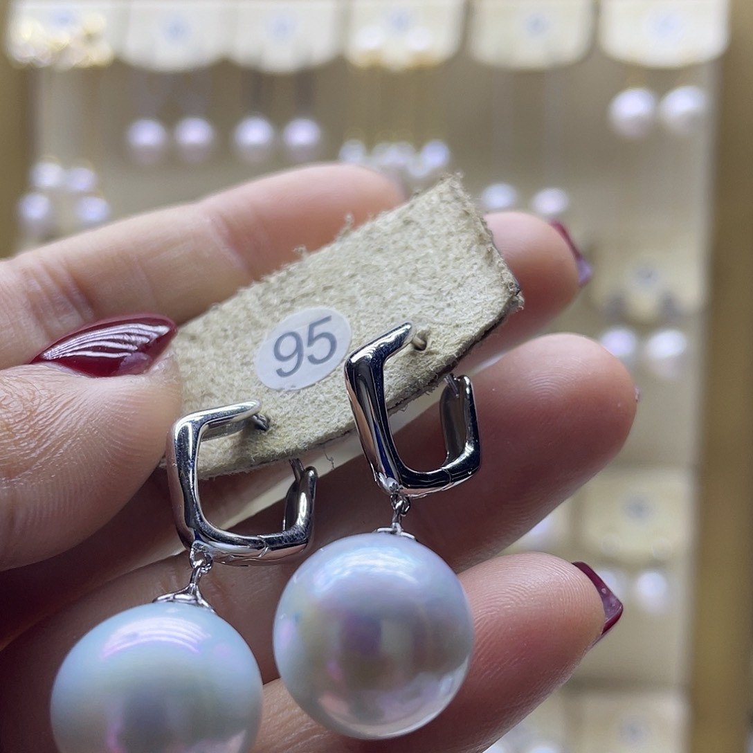 淡水珍珠耳饰银S925镶嵌