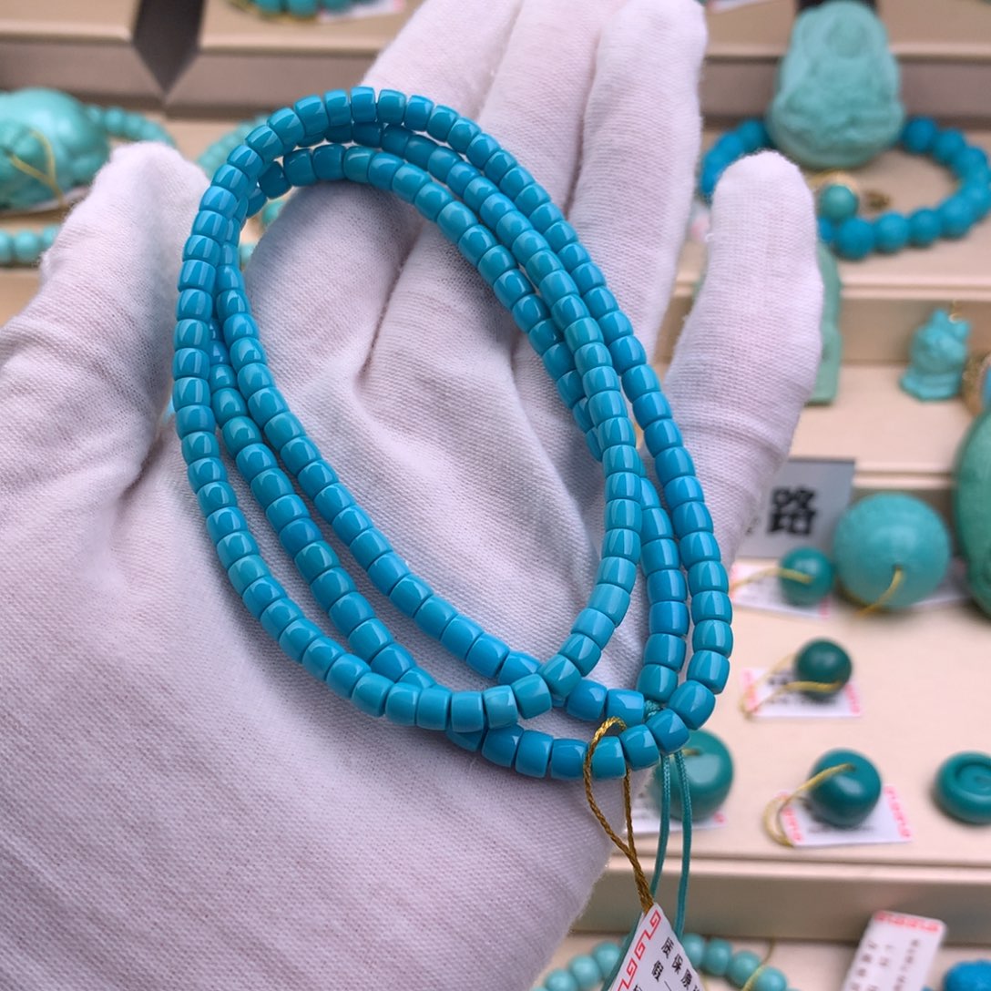 绿松石珠宝奇石未镶嵌小*帅