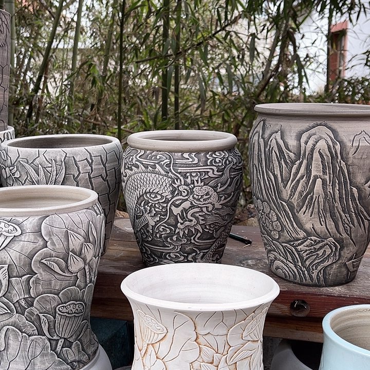 盘艺术陶瓷手工雕刻