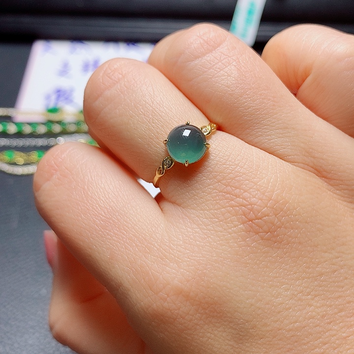 银S925镶嵌戒指翡翠