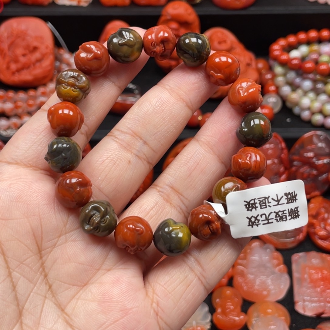 Q***h南红玛瑙未镶嵌包浆佛头卡11