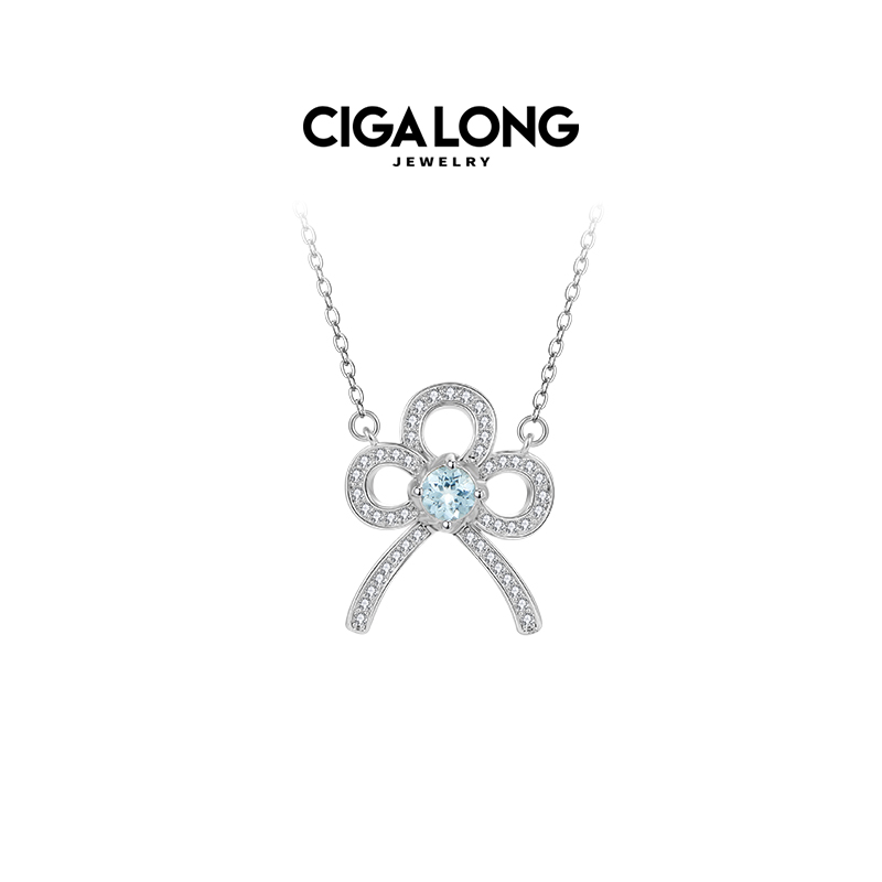 CIGALONG如意结海蓝宝项链【专场推荐】