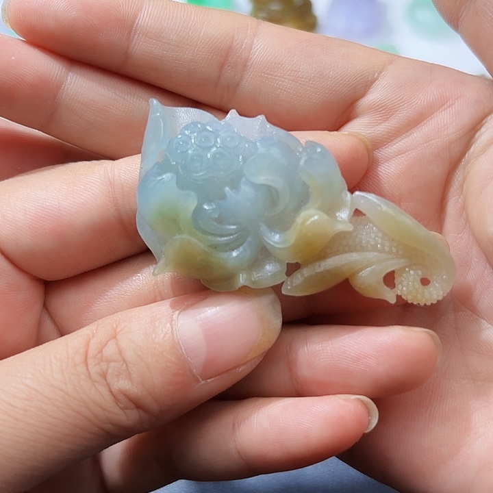 定制翡翠未镶嵌天然缅甸翡翠A货花开富贵不退不换